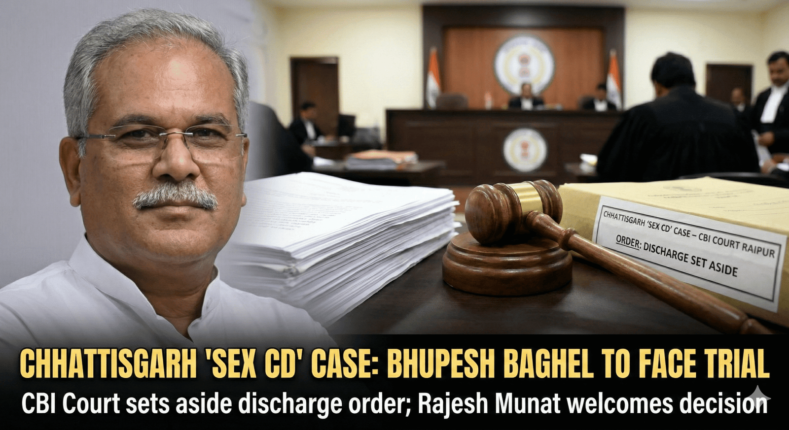 छत्तीसगढ़ ‘सेक्स सीडी’ कांड: पूर्व CM भूपेश बघेल को बड़ा झटका, CBI कोर्ट ने डिस्चार्ज आदेश किया खारिज, अब चलेगा मुकदमा