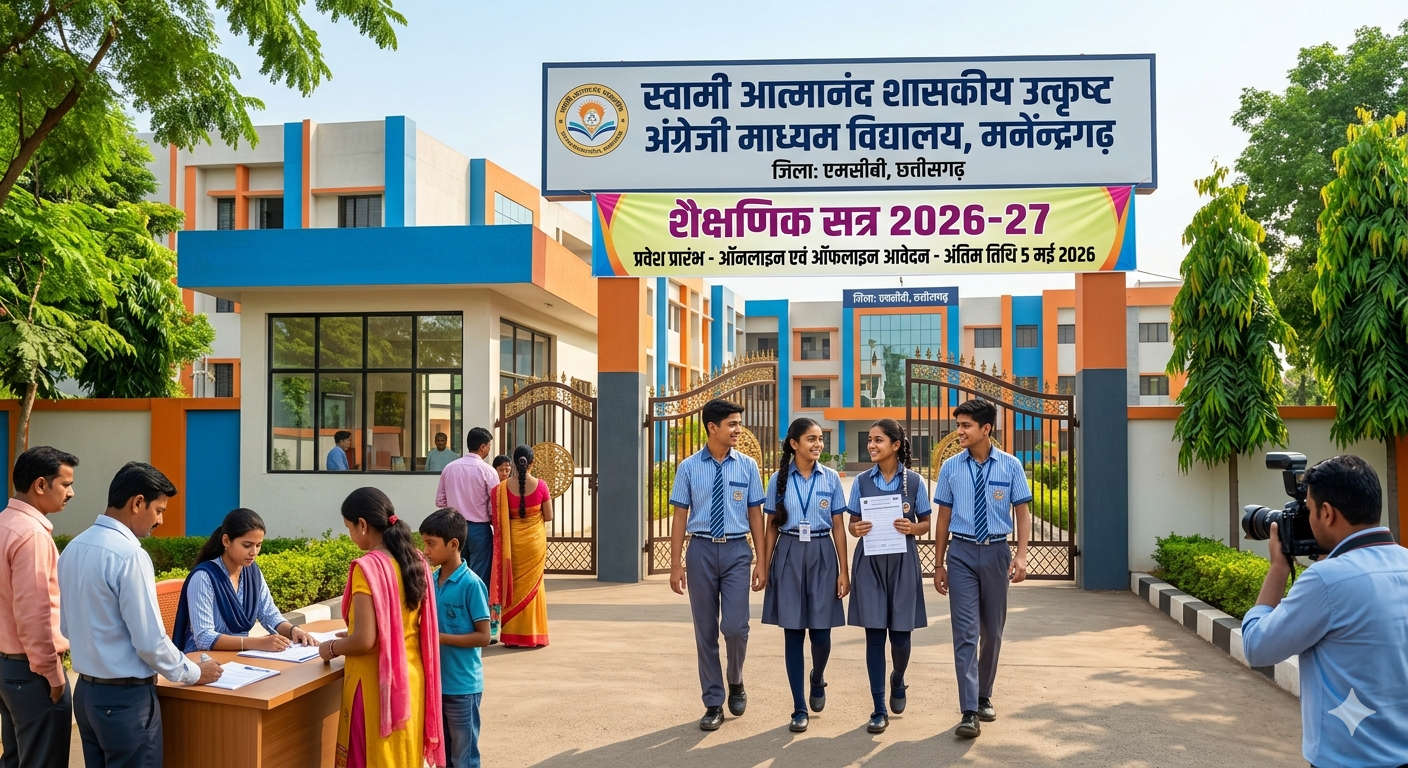 मनेंद्रगढ़: स्वामी आत्मानंद अंग्रेजी माध्यम स्कूल में नए सत्र के लिए आवेदन शुरू, 5 मई तक का है मौका; जानें सीटों का पूरा गणित